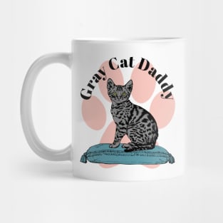 Gray Cat Daddy Paw Mug